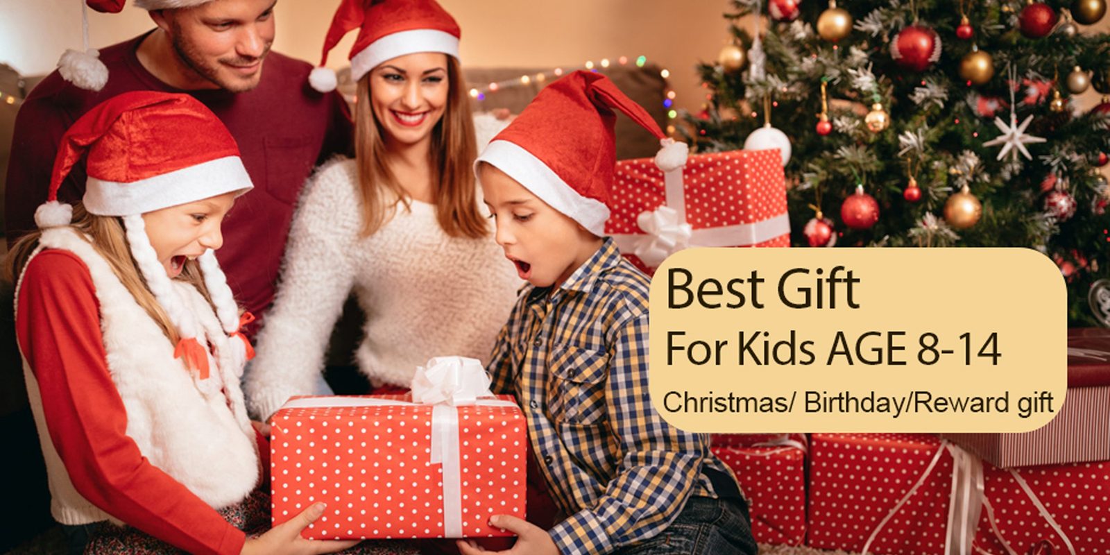 Family opening CYOEST STEM kits as holiday gifts